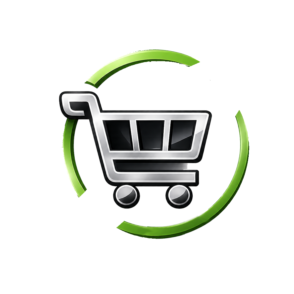 Dja Ink Deals green shopping cart logo